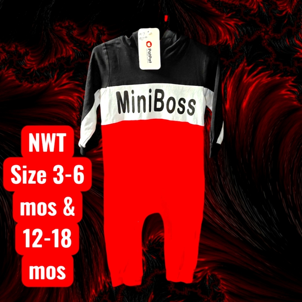 PatPat Red and Black MiniBoss Kids One Piece